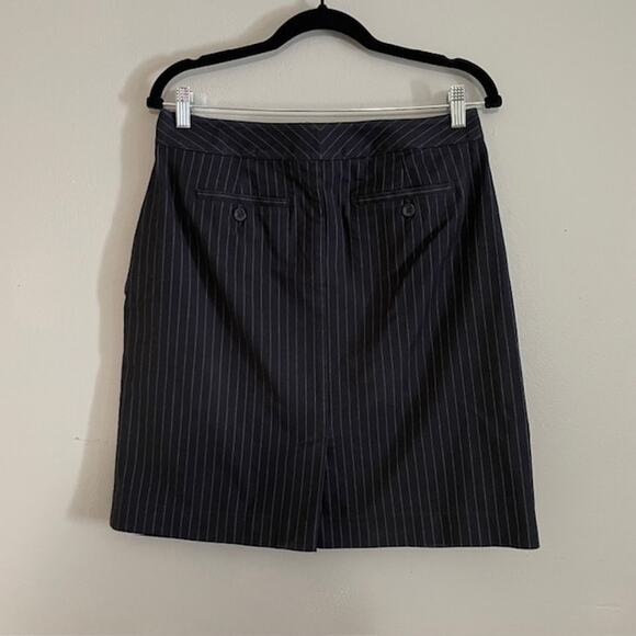 Talbots‎ Navy Pinstripe Stretch Skirt – 10 P | Cotton Blend - Picture 6 of 8
